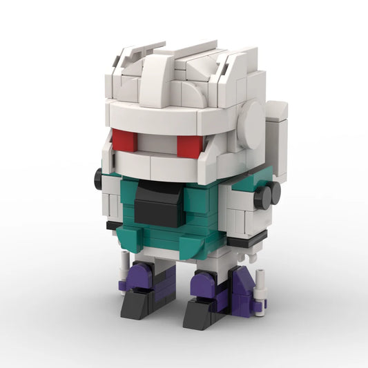 Transformers-Figur Sixshot – Kompakte graue und türkisfarbene Chibi-Büste