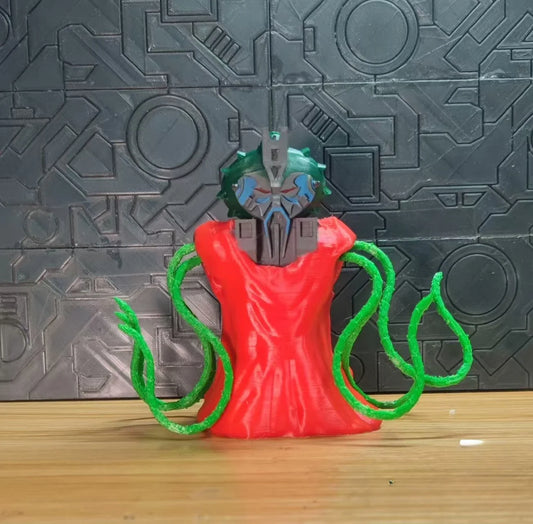 Transformers-Büste, rotes Tentakelmonster – Kreatur mit fünf Gesichtern, Techno-Edition