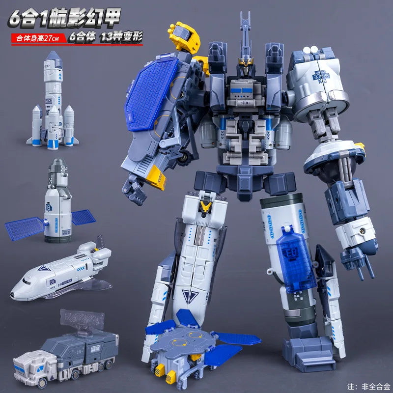 Transformers-Luft- und Raumfahrt-Set — Kombinierbarer Sechs-in-eins-Roboter mit dreizehn Teilen