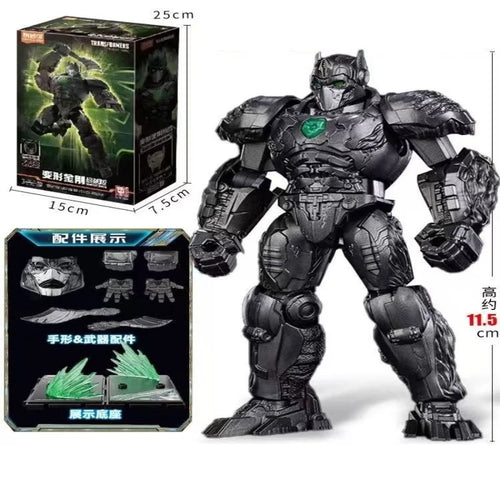 Transformers-Figur Optimus Primal im Robotermodus – schwarze Rüstung, grünes Emblem