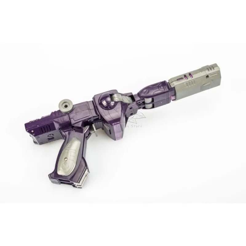 Transformers-Shockwave-Figur G1 84–86 — Neuauflage mit integriertem Gewehr und vollständiger Verpackung