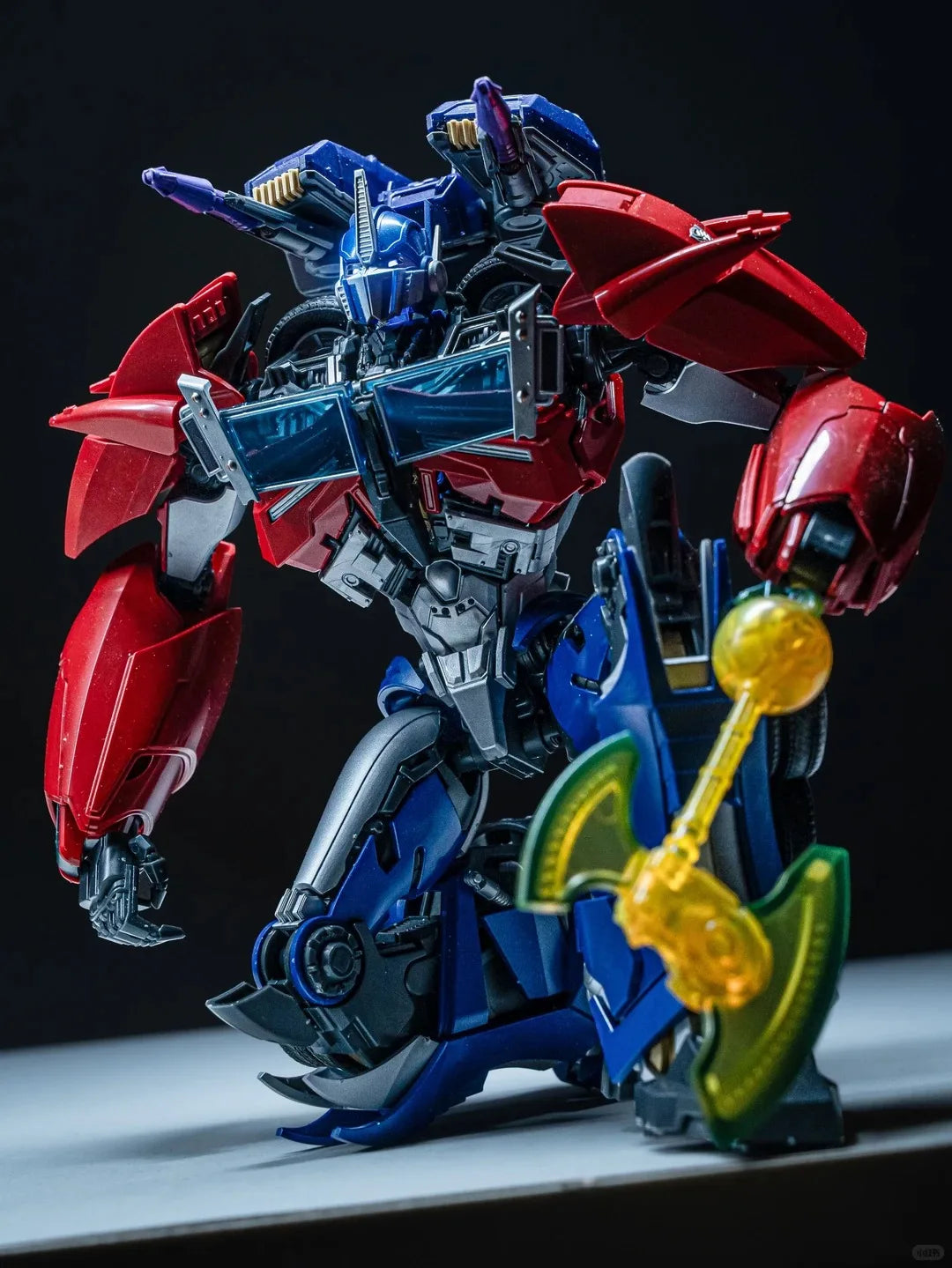 Transformers-Figur Optimus Prime TFP Blokees — Blaues Prime-Montagemodell