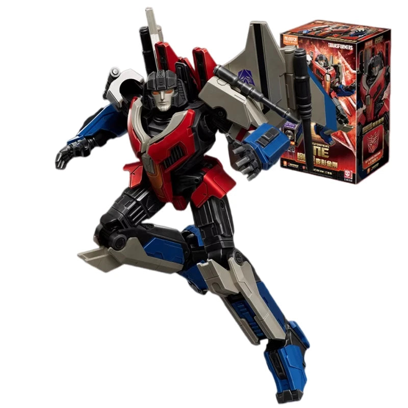 Transformers-Figur Starscream Origin ONE Blitzwing – grauer und roter Brick, junger Flieger