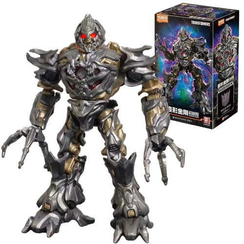 Transformers Megatron Figur mit rotem Blick – Silberner Brick-Bausatz, TF-Fenster-Edition